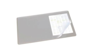 Durable Desk Mat with Transparent Overlay 530 x 400mm Grey